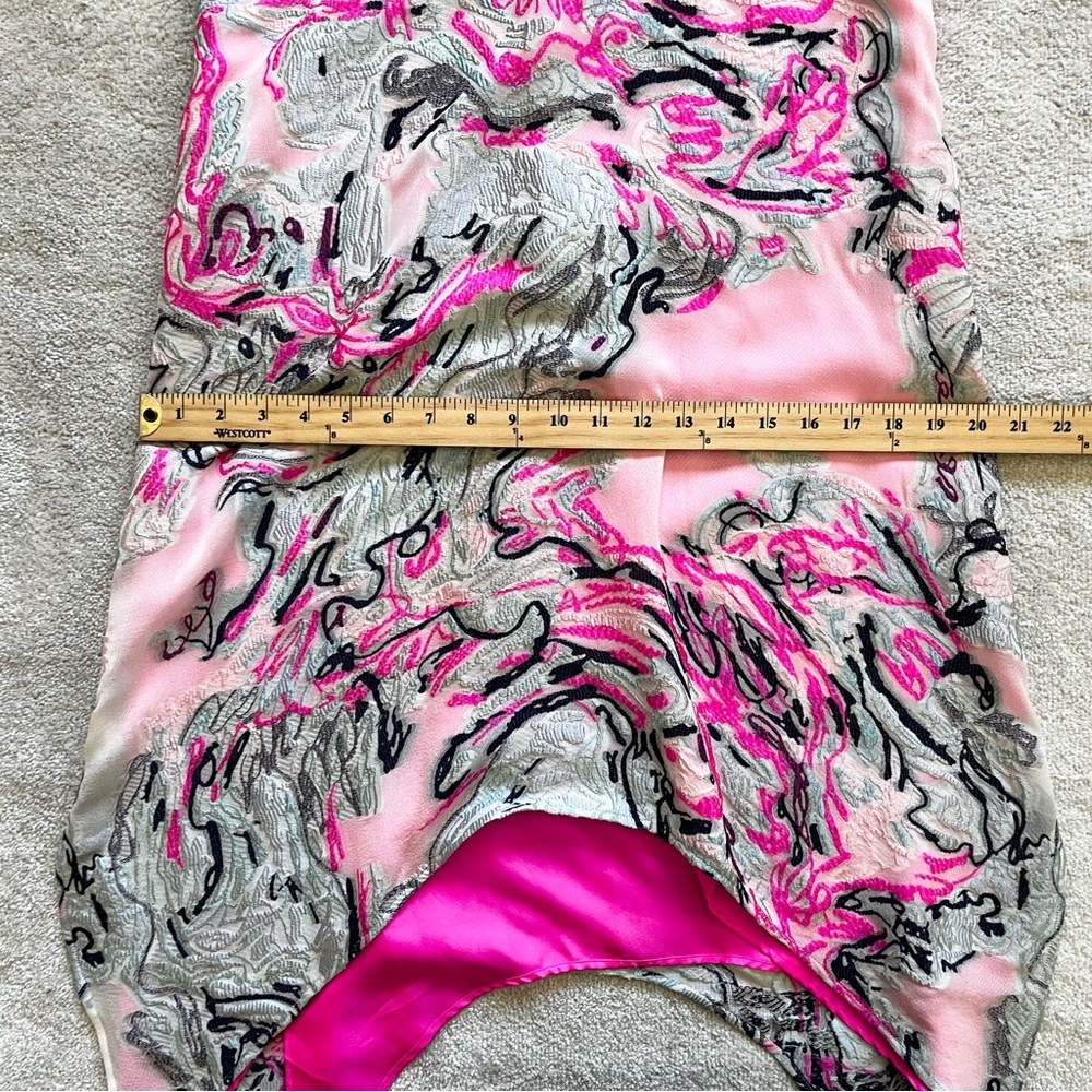 SIES MARJAN V-Neck Pink Lena Scribble Shift Dress Size 0 Artsy Modern Chic - Picture 10 of 12